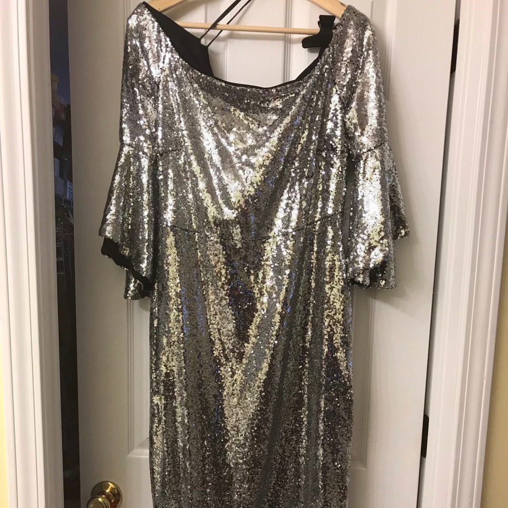 Silver sequin dress